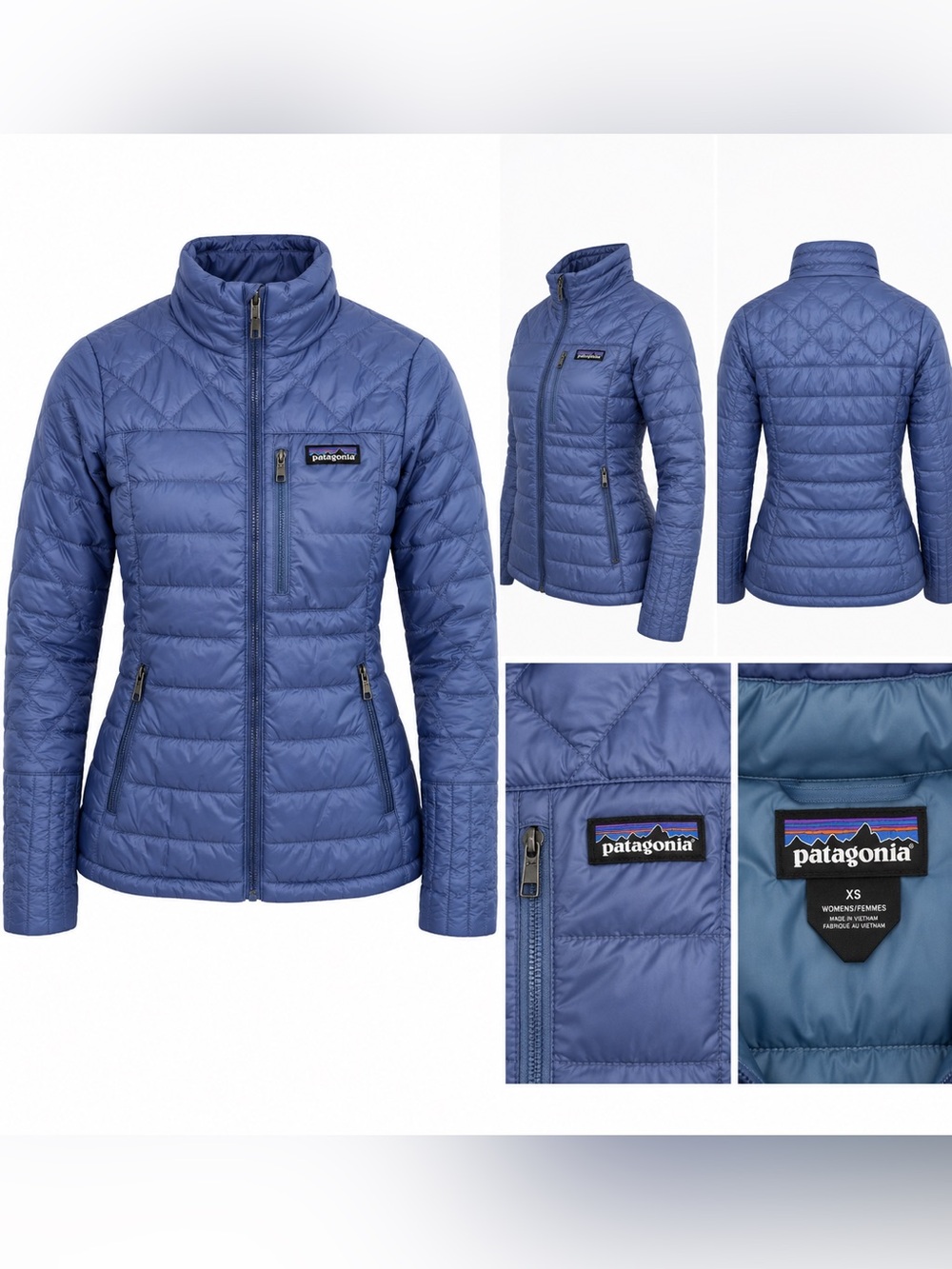 Patagonia Women’s Nano Puff Jacket XS Blue Insulated Full Zip Lightweight Puffer